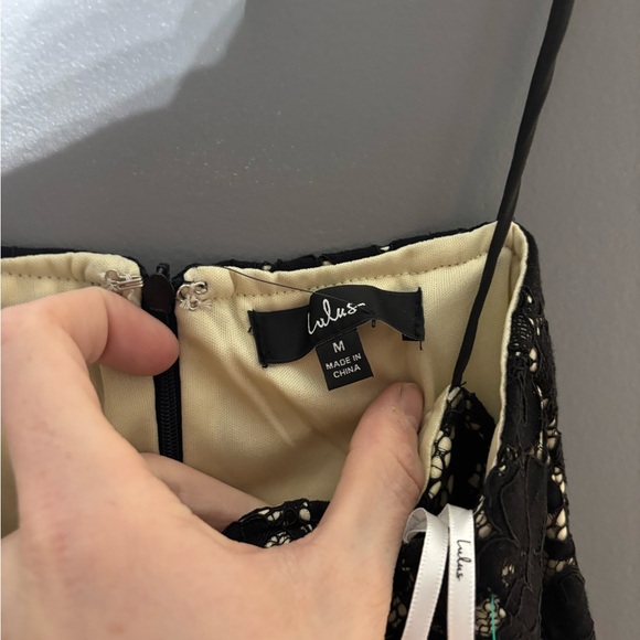 Lulus Keep It Social Black Lace Bodycon Mini Dress Size Medium - Picture 4 of 7